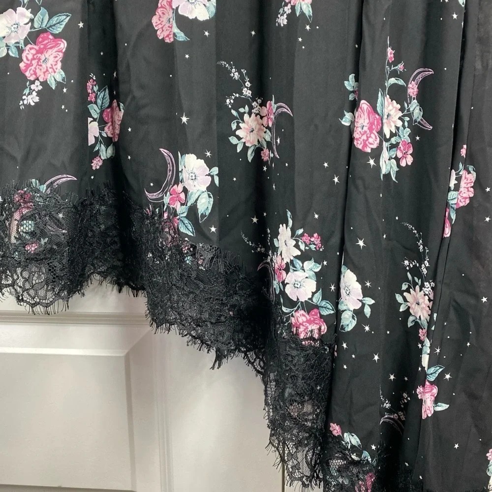 Romantic Earthy Maxi Skirt Dainty Fairy Cottagecore Floral Medium Lace Trim